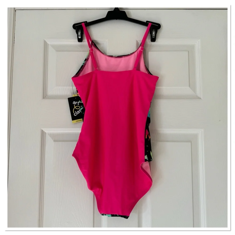 Girls Tropical Ombre Abstract Swimsuit Art Class